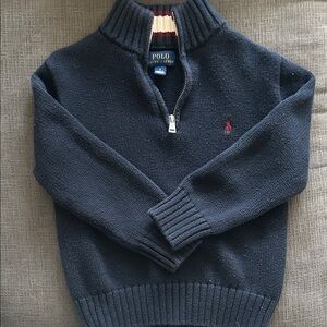 Polo by Ralph Lauren Boys Navy Zip-Up Sweater